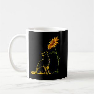 Resting Yellow Cat Under Sunflower T-Shirt Coffee Mug