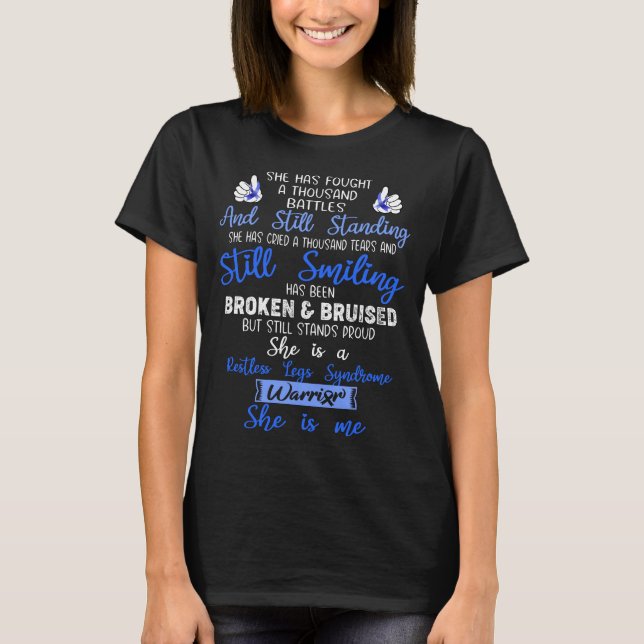 Restless Legs Syndrome Awareness Ribbon Support Gi T-Shirt (Front)