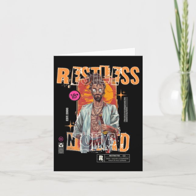 Restless Nomad – Urban Samurai Sticker  Card (Front)
