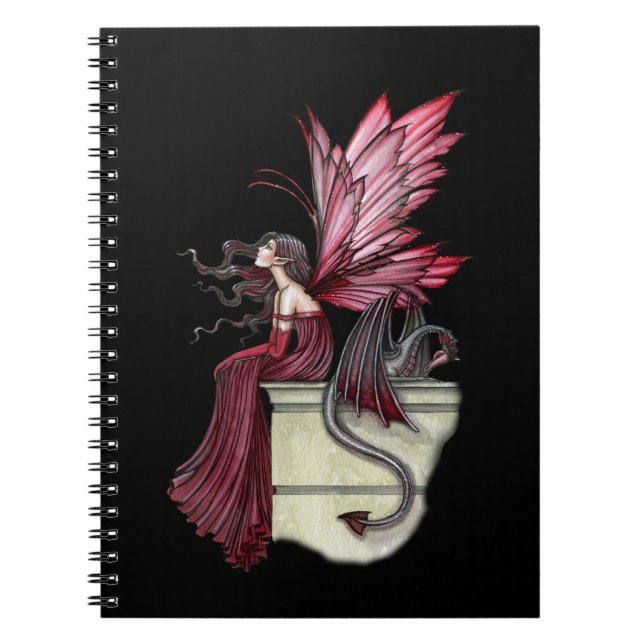 Restless Ruby Fairy and Dragon Notebook (Front)