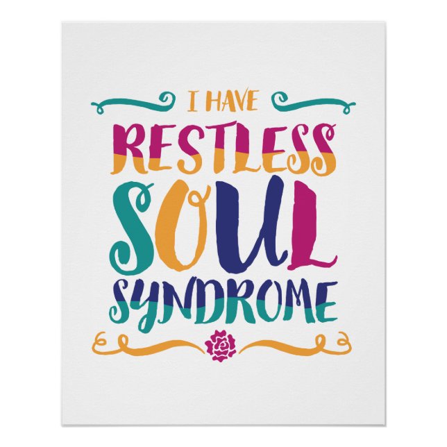 Restless Soul Syndrome Typography Hippie Poster (Front)