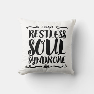 Restless Soul Syndrome Typography Hippie Throw Pillow