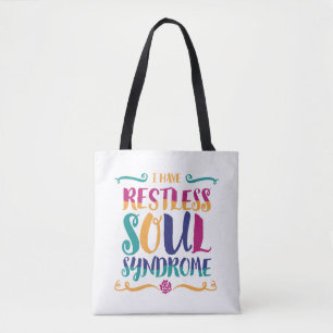 Restless Soul Syndrome Typography Hippie Tote Bag