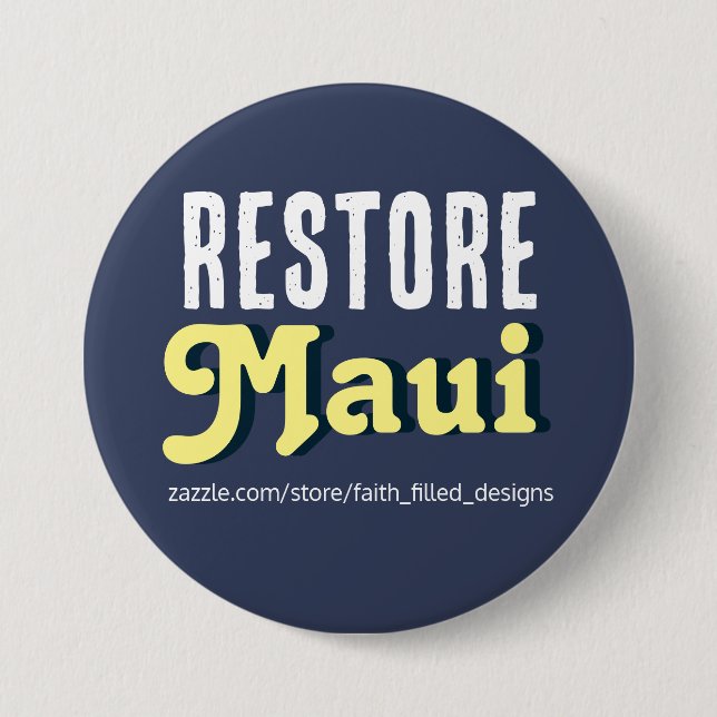 Restore Maui 3 Inch Round Button (Front)