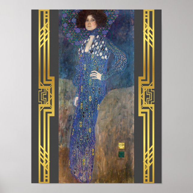Restored Klimt Emilie Floge Art Nouveau Painting Poster (Front)
