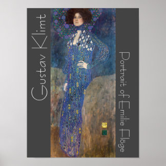 Restored Klimt Portrait of Emilie Flöge Painting Poster