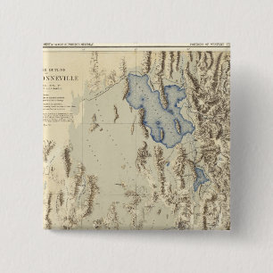 Restored Outline of Lake Bonneville 2 Inch Square Button