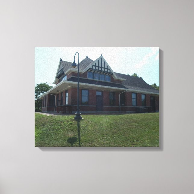 Restored railroad depot canvas print (Front)