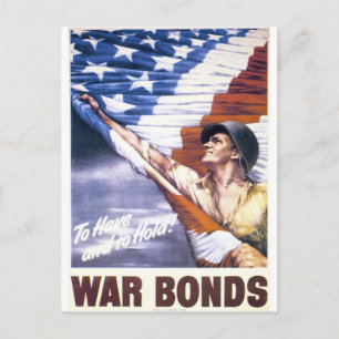 RESTORED "To have and to hold" war bonds WWII Postcard