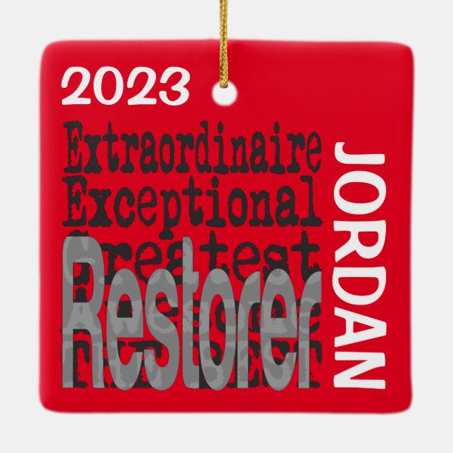 Restorer Extraordinaire CUSTOM Ceramic Ornament (Back)