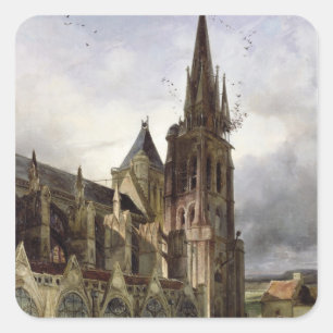 Restoring the Abbey Church of St. Denis in 1833 Square Sticker