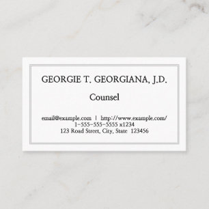 Restrained and Plain Counsel Business Card