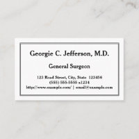 Restrained General Surgeon Business Card