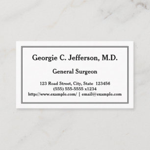 Restrained General Surgeon Business Card