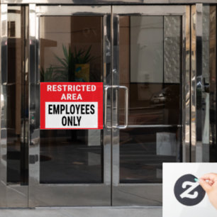 Restricted Area Employees Only Window Cling
