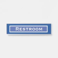 Restroom Bathroom Office Door Signs Sign Blue