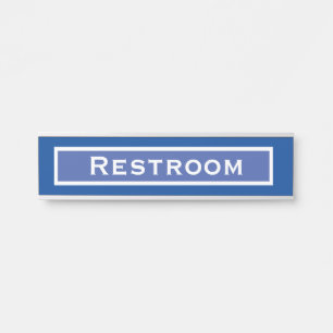 Restroom Bathroom Office Door Signs Sign Blue