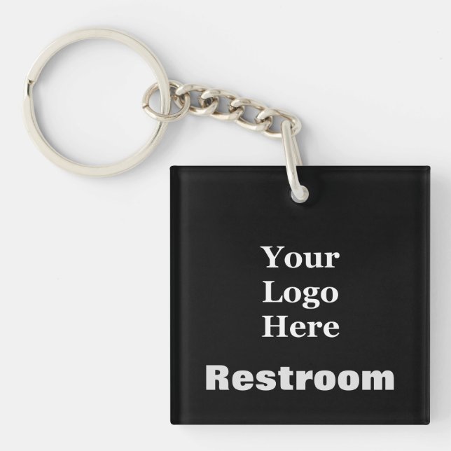 Restroom Black Your Logo Here Keychain (Front)