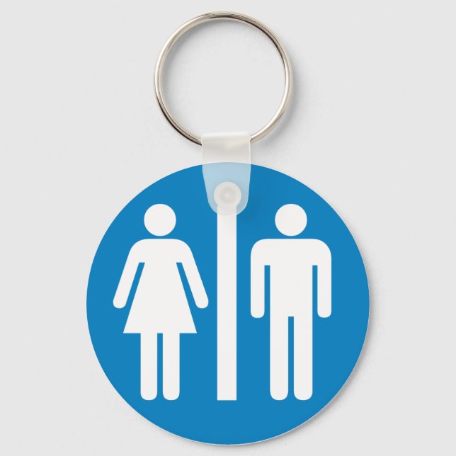 Restroom Facilities Highway Sign Keychain (Front)