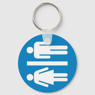 Restroom Facilities Highway Sign Keychain