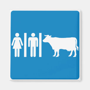 Restroom Facilities Humourous Highway Sign - COWS? Magnet