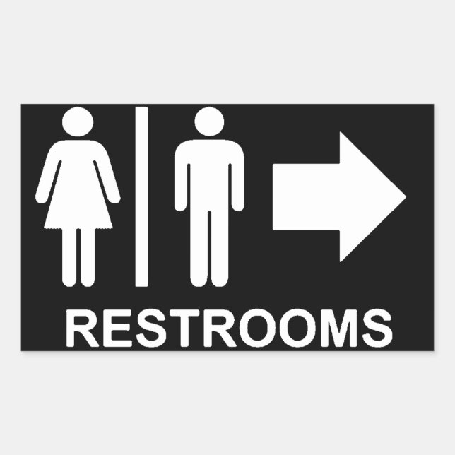 Restroom sign arrow sticker (Front)