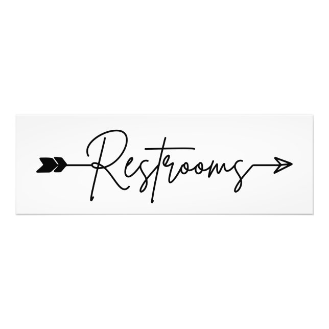 Restrooms direction sign right, party arrow Poster (Front)