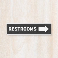 Restrooms Directional Wayfinding Wall Sign