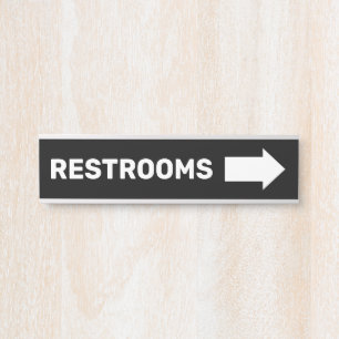 Restrooms Directional Wayfinding Wall Sign