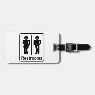 Restrooms Sign Luggage Tags
