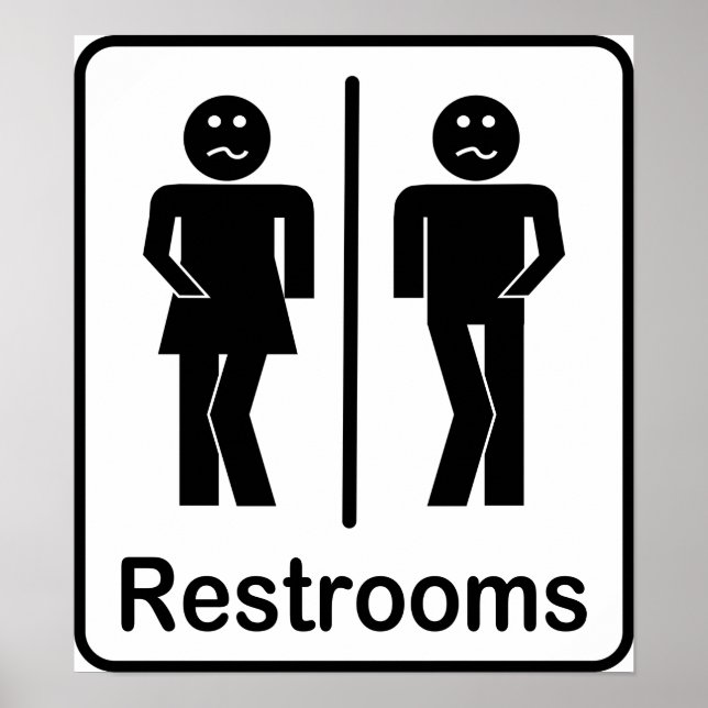 Restrooms Sign Poster (Front)