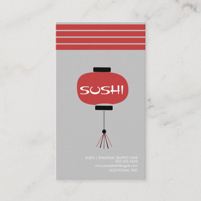 Resturant Japan Asian Sushi Logo Business Card (Front)