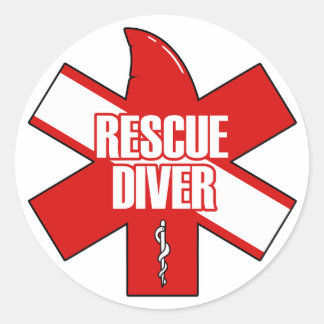 Resuce Scuba Diving Classic Round Sticker