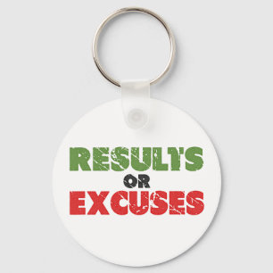 Results or Excuses   Bodybuilding Quote   Vintage Keychain