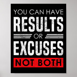 Results Or Excuses - Motivational Bodybuilding Quo Poster