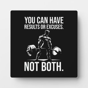 Results or Excuses - Motivational Gym, Workout Plaque
