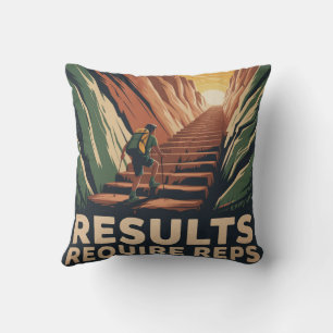 Results Require Reps Throw Pillow