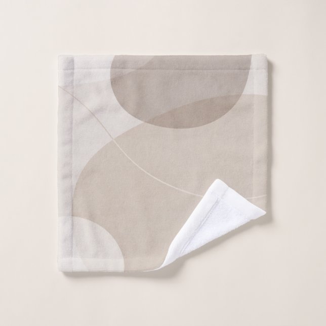 Résumé Abstrait Beige Neutre de Luxe (Gant de toilette)