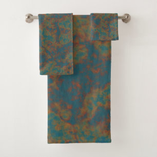 Résumé en métal bleu, turquoise et rouillé