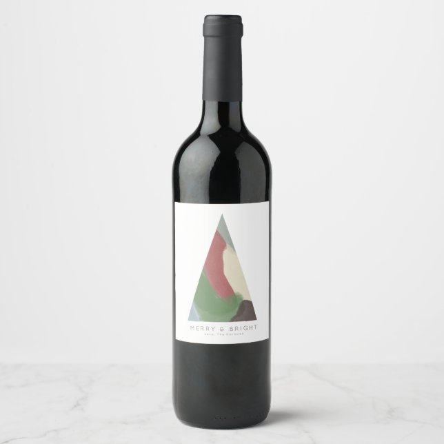Résumé Étiquette géométrique de vin d'arbre de Noë (Devant)
