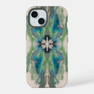 Résumé fluide artistique en aqua et vert
