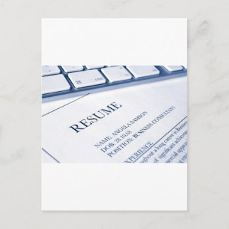 resume or cv job application postcard
