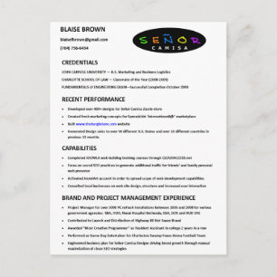 Resume Postcard