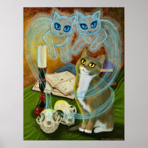 Résumer de vieux amis, Ghost Cats Poster d'Art