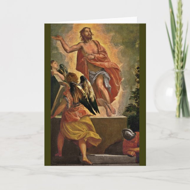 Resurrected Jesus Above his Grave Holiday Card (Front)
