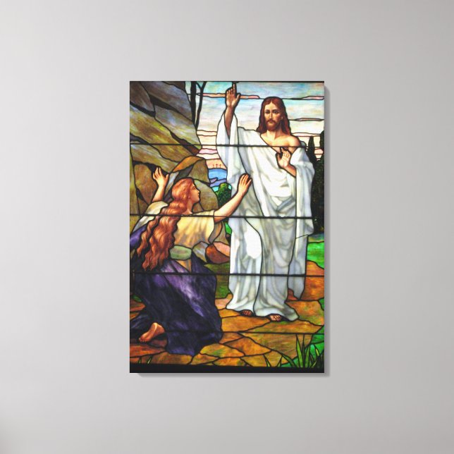 Resurrected Jesus Stained Glass Wrapped Canvas Art (Front)
