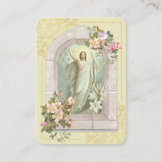 Résurrection de Pâques Cartes saintes avec prière  (Devant)