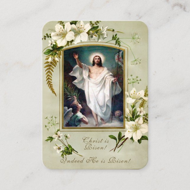 Résurrection de Pâques Cartes saintes Prière pasch (Devant)