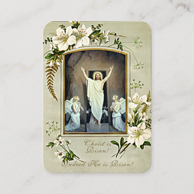 Résurrection de Pâques Cartes saintes Prière pasch (Devant)