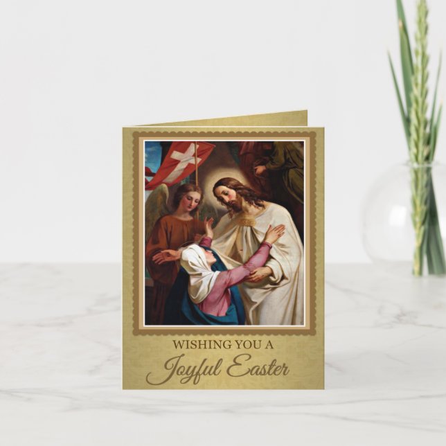 Resurrection Easter Jesus Religious Vintage Holiday Card (Front)